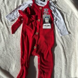 Infant Badgers Romper with Bow